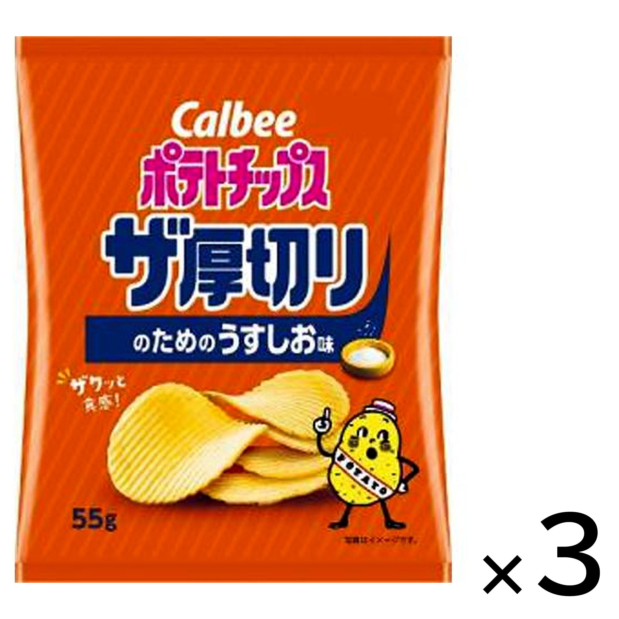 Calbee Potato Chips The Thick Slices Light Salt (3-pack)